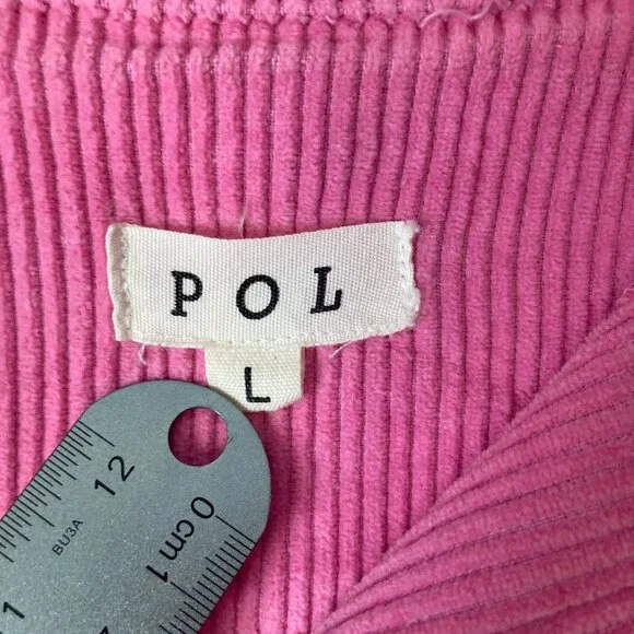 POL Clothing Washed Corduroy Trucker Jacket Pink Size Large - Picture 7 of 13